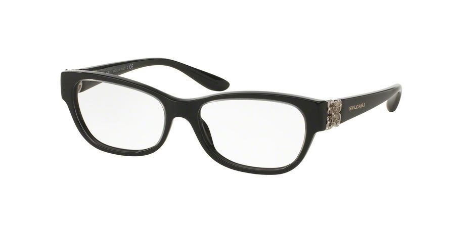 Bvlgari BV4124BF Rectangle Eyeglasses  5383-TOP CRYSTAL ON BLACK 54-16-140 - Color Map black