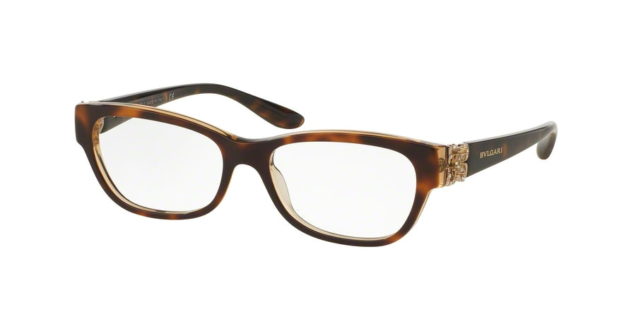 Bvlgari BV4124B Rectangle Eyeglasses  5379-TOP HAVANA/BROWN CRYSTAL 54-16-140 - Color Map havana