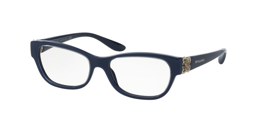 Bvlgari BV4124B Rectangle Eyeglasses  5390-TOP CRYSTAL ON BLUE 52-16-140 - Color Map blue