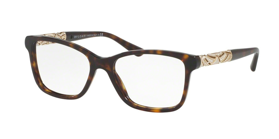 Bvlgari BV4125B Square Eyeglasses  504-DARK HAVANA 52-17-140 - Color Map havana