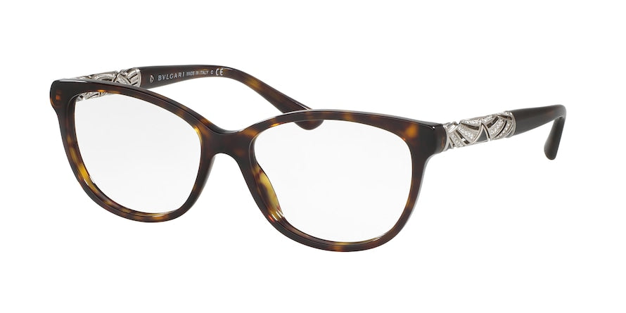 Bvlgari BV4126B Cat Eye Eyeglasses  504-DARK HAVANA 53-16-140 - Color Map havana