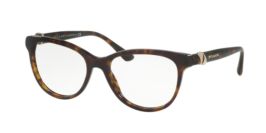 Bvlgari BV4127B Cat Eye Eyeglasses  504-DARK HAVANA 52-17-135 - Color Map havana