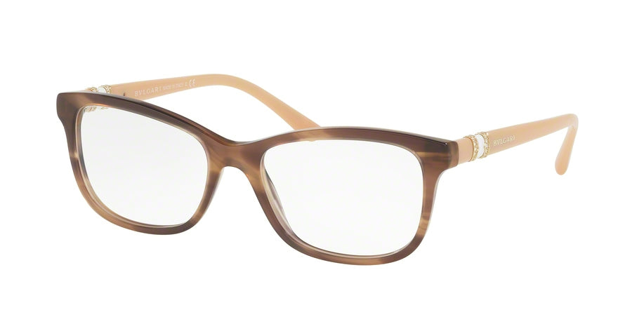 Bvlgari BV4133BF Rectangle Eyeglasses  5240-STRIPED BROWN 54-17-145 - Color Map brown