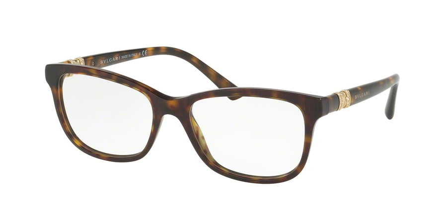 Bvlgari BV4133B Rectangle Eyeglasses  504-DARK HAVANA 52-17-140 - Color Map havana