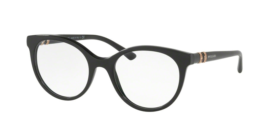 Bvlgari BV4134BF Round Eyeglasses  501-BLACK 51-19-140 - Color Map black