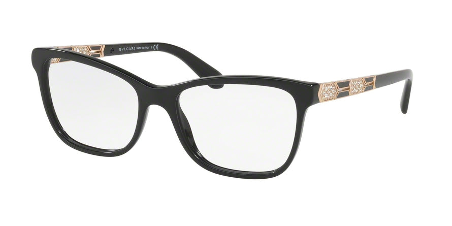 Bvlgari BV4135BF Rectangle Eyeglasses  501-BLACK 55-17-140 - Color Map black