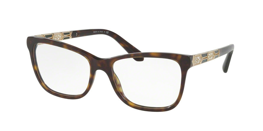 Bvlgari BV4135BF Rectangle Eyeglasses  504-DARK HAVANA 55-17-140 - Color Map havana