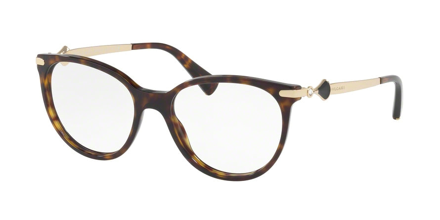 Bvlgari BV4143BF Oval Eyeglasses  504-DARK HAVANA 53-17-135 - Color Map havana