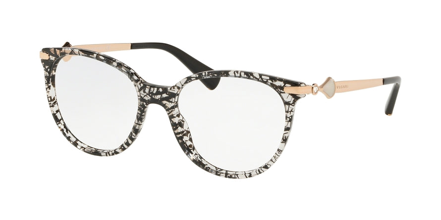 Bvlgari BV4143BF Oval Eyeglasses  5376-BLACK SAN PIETRINO 53-17-135 - Color Map black