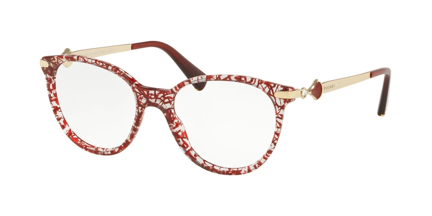 Bvlgari BV4143BF Oval Eyeglasses  5451-RED/CHERRY SAN PIETRINO 53-17-135 - Color Map red