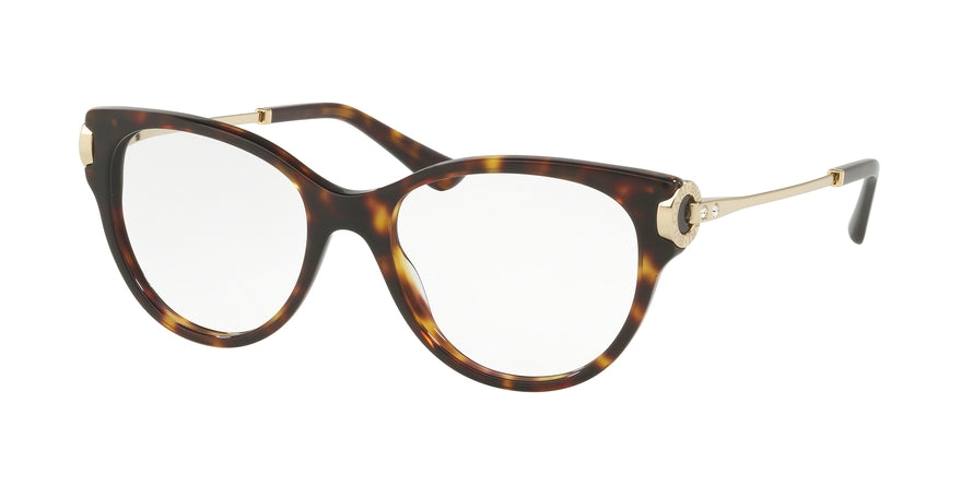 Bvlgari BV4144B Oval Eyeglasses  504-DARK HAVANA 52-17-140 - Color Map havana