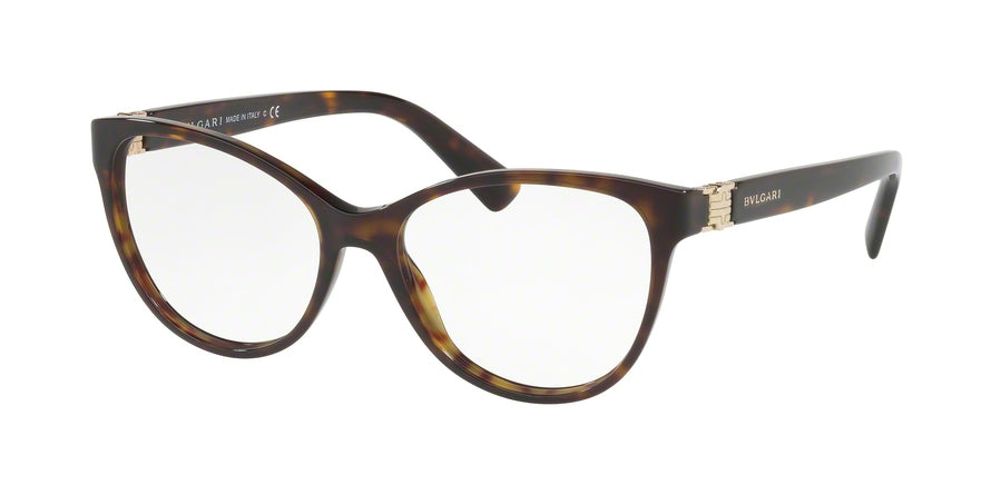 Bvlgari BV4151F Cat Eye Eyeglasses  504-DARK HAVANA 56-16-140 - Color Map havana