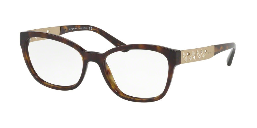 Bvlgari BV4153B Rectangle Eyeglasses  504-DARK HAVANA 52-17-140 - Color Map havana