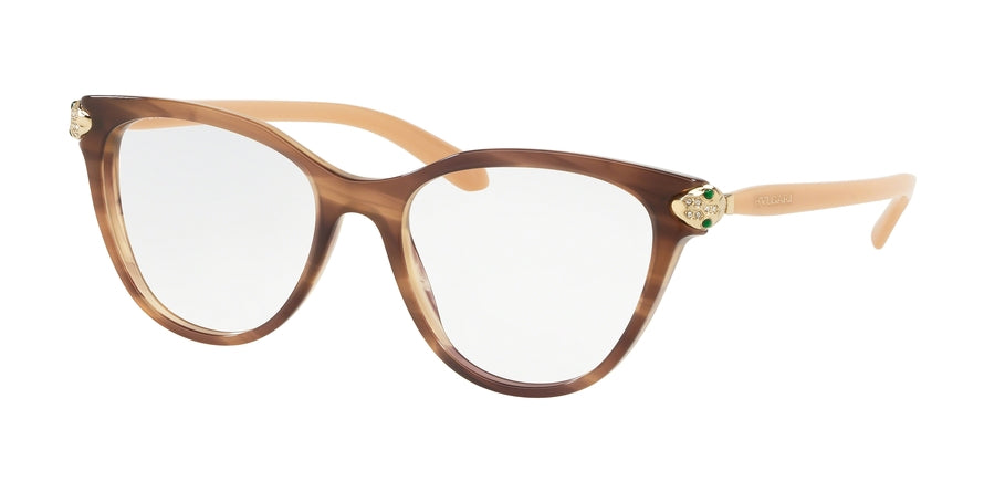 Bvlgari BV4156B Oval Eyeglasses  5240-STRIPED BROWN 54-18-145 - Color Map brown