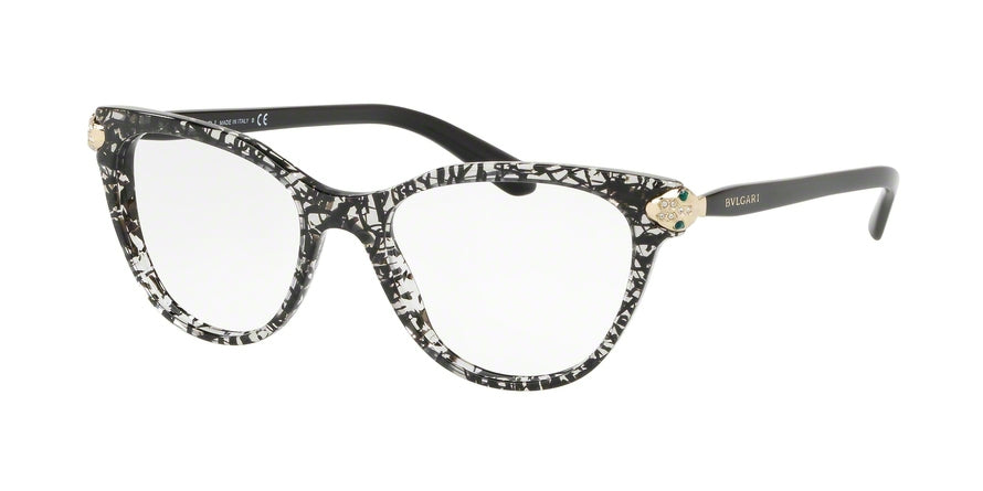Bvlgari BV4156B Oval Eyeglasses  5376-BLACK SAN PIETRINO 52-18-145 - Color Map black