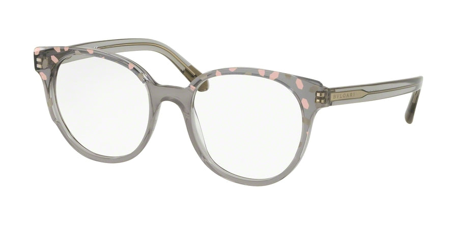 Bvlgari BV4164 Oval Eyeglasses  5460-GREY/ROSE GOLD ON GREY TRANSP 53-19-140 - Color Map grey