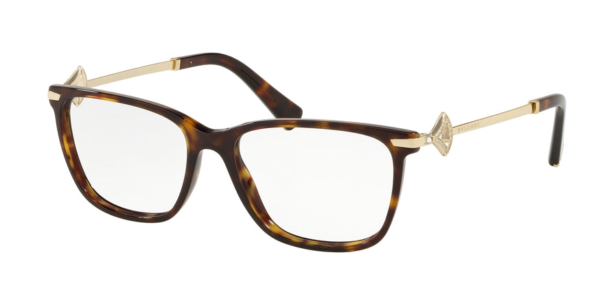 Bvlgari BV4166B Rectangle Eyeglasses  504-DARK HAVANA 52-16-140 - Color Map havana