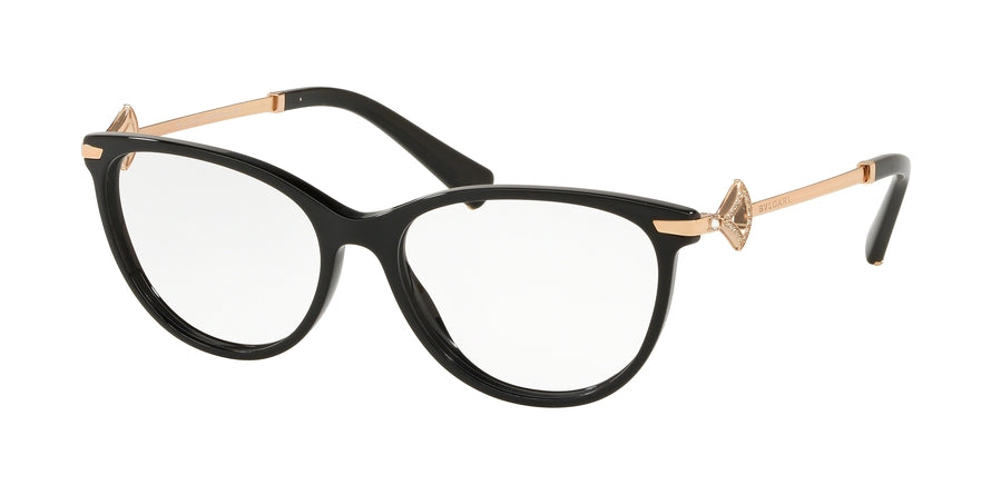 Bvlgari BV4167BF Cat Eye Eyeglasses  501-BLACK 55-16-140 - Color Map black