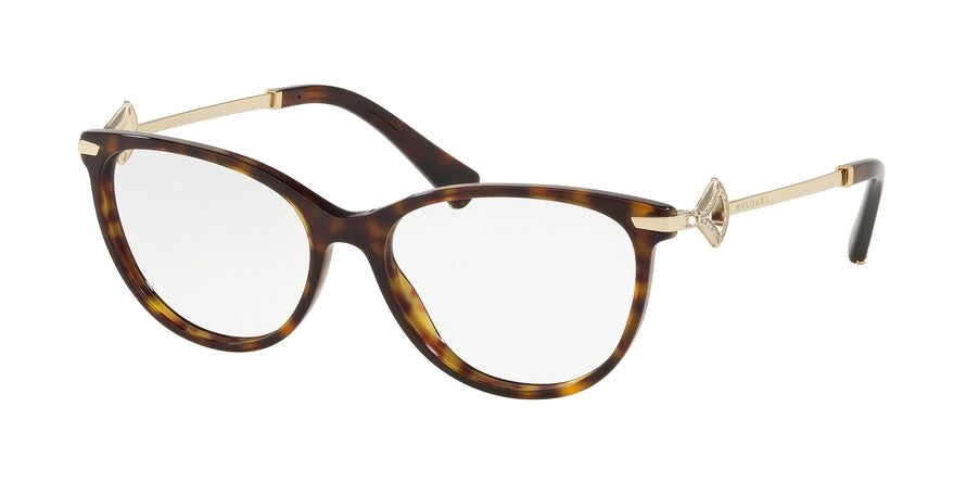 Bvlgari BV4167BF Cat Eye Eyeglasses  504-DARK HAVANA 55-16-140 - Color Map havana