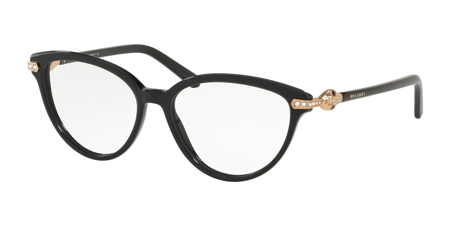 Bvlgari BV4171BF Cat Eye Eyeglasses  5464-TOP TRANSPARENT GREY ON BLACK 54-16-140 - Color Map grey