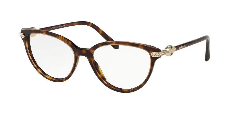 Bvlgari BV4171BF Cat Eye Eyeglasses  5465-TOP TRANSP PINK ON DARK HAVANA 54-16-140 - Color Map clear