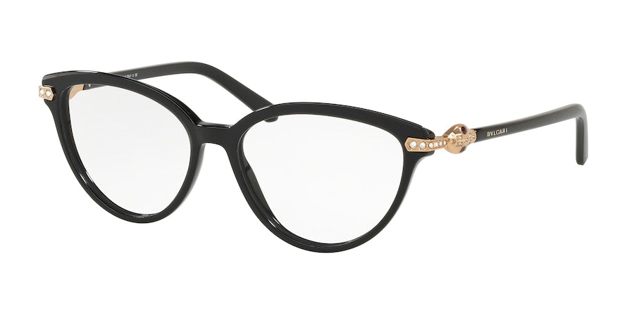 Bvlgari BV4171B Cat Eye Eyeglasses  5464-TOP TRANSPARENT GREY ON BLACK 54-16-140 - Color Map grey