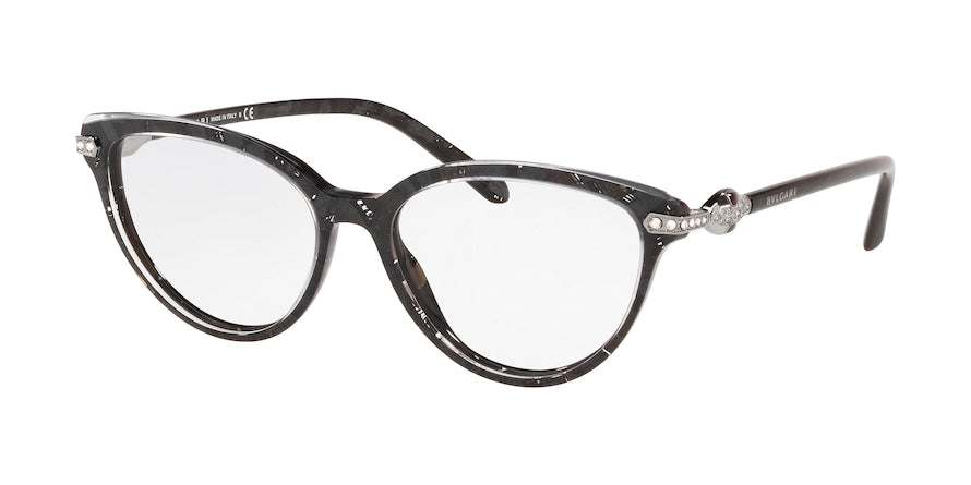 Bvlgari BV4171B Cat Eye Eyeglasses  5466-TOP CRYSTAL ON BLACK MAMBA 54-16-140 - Color Map clear