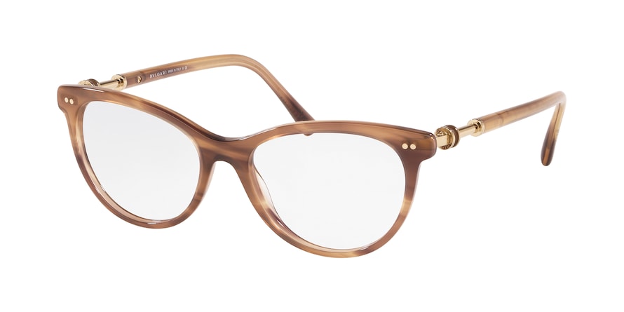 Bvlgari BV4174 Cat Eye Eyeglasses  5240-STRIPED BROWN 54-16-140 - Color Map light brown