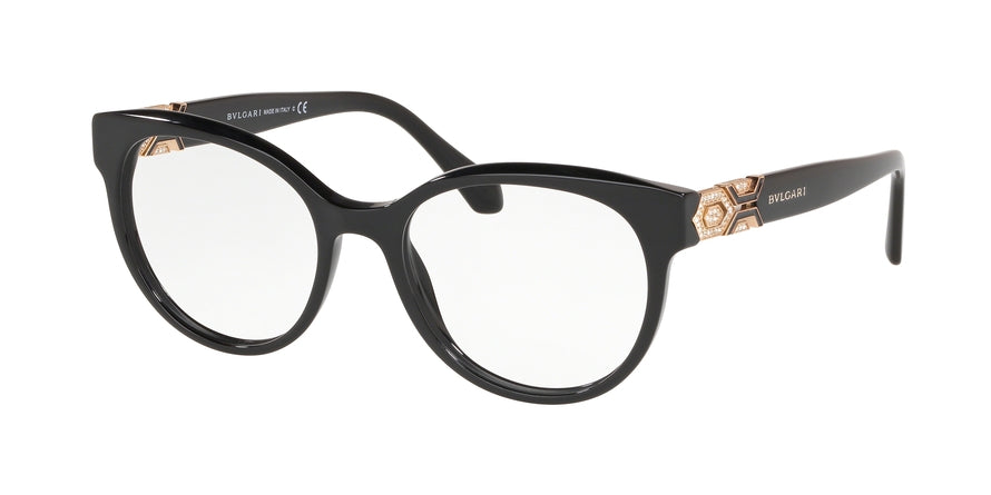 Bvlgari BV4177B Phantos Eyeglasses  501-BLACK 52-18-140 - Color Map black