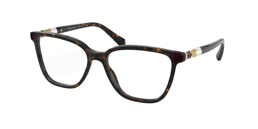 Bvlgari BV4184BF Rectangle Eyeglasses  504-DARK HAVANA 54-16-140 - Color Map havana