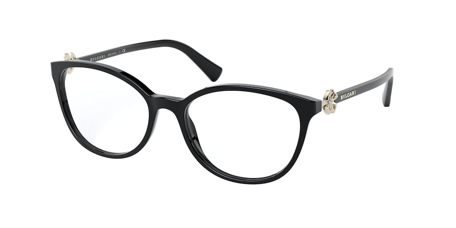 Bvlgari BV4185BF Oval Eyeglasses  501-BLACK 54-17-140 - Color Map black