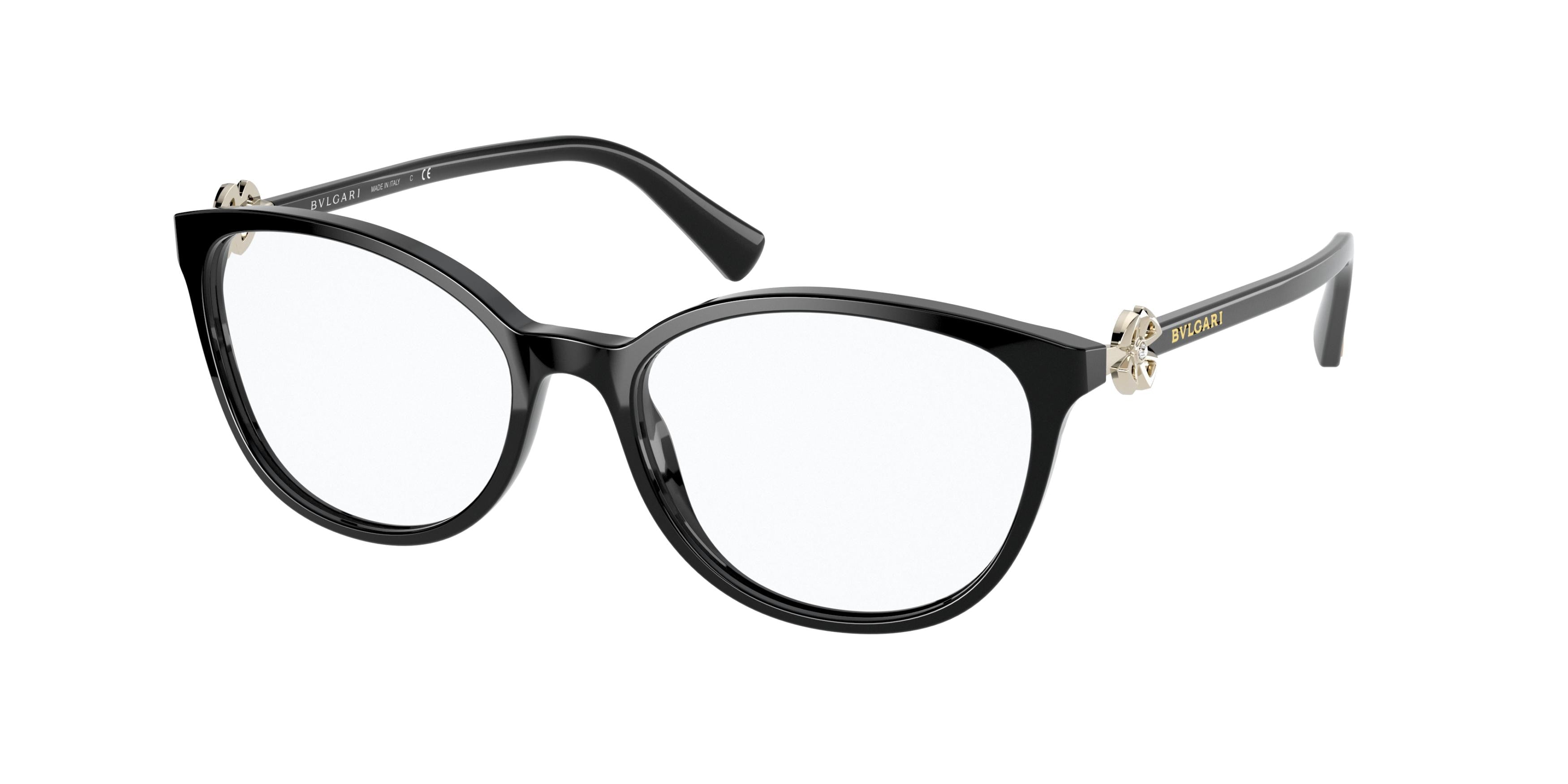 Bvlgari BV4185B Oval Eyeglasses  501-Black 54-140-17 - Color Map Black