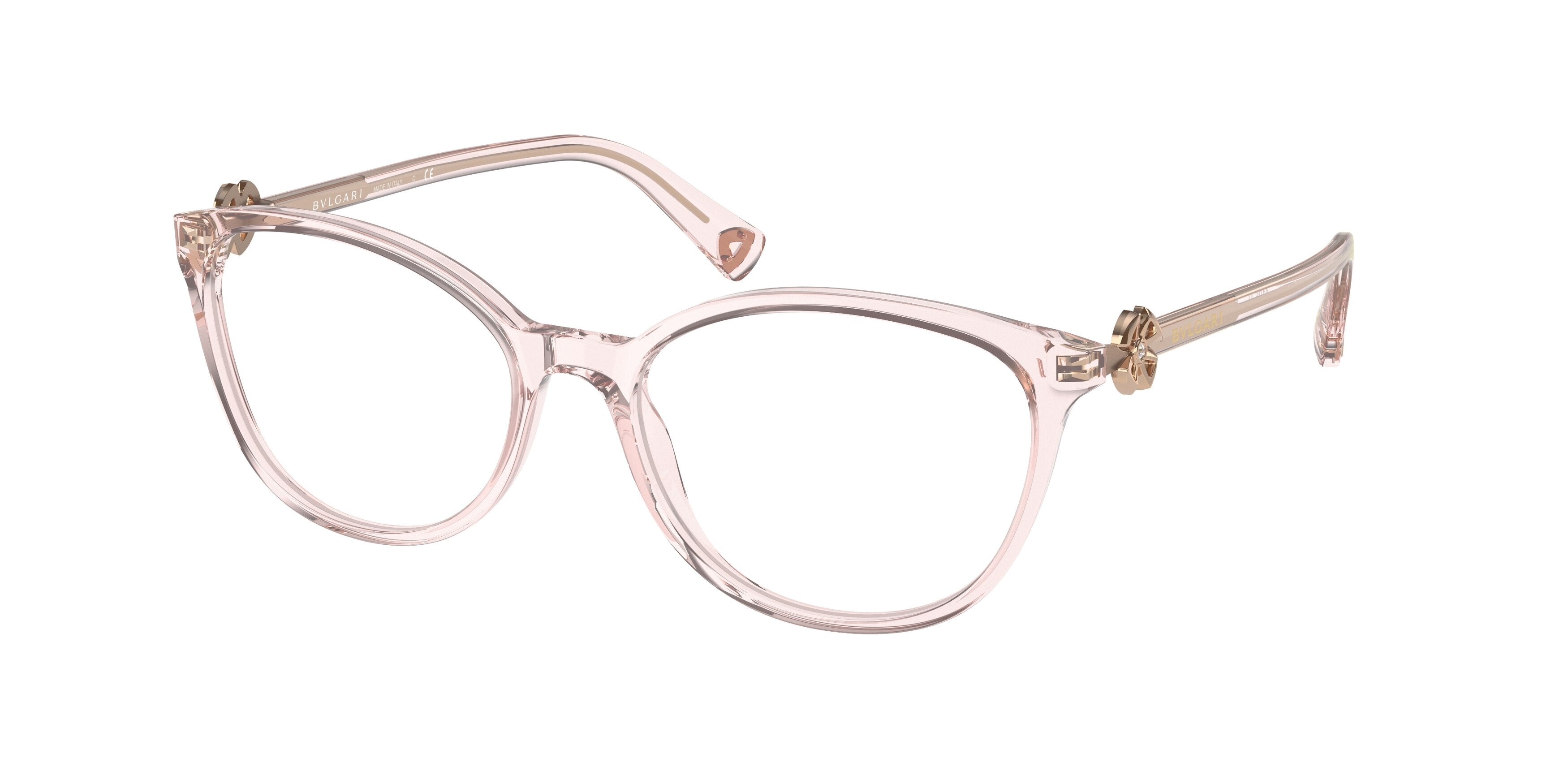 Bvlgari BV4185B Oval Eyeglasses  5470-Transparent Pink 52-140-17 - Color Map Pink