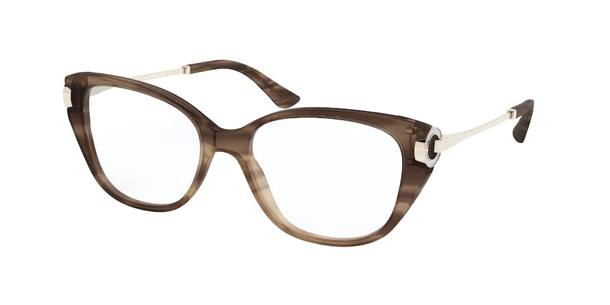 Bvlgari BV4189B Square Eyeglasses  5240-STRIPED BROWN 54-17-140 - Color Map light brown
