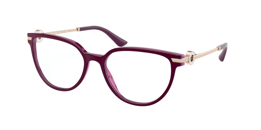 Bvlgari BV4190BF Cat Eye Eyeglasses  5426-TOP MARC ON VIOLET 54-17-140 - Color Map violet
