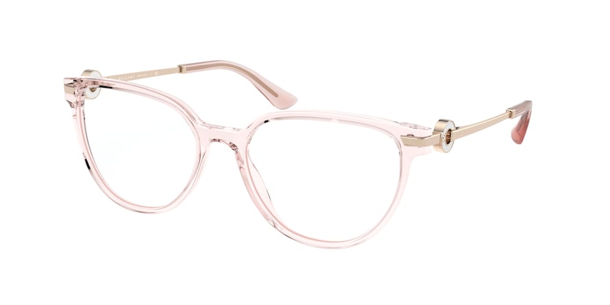 Bvlgari BV4190B Cat Eye Eyeglasses  5452-TRANSPARENT PINK 54-17-140 - Color Map pink