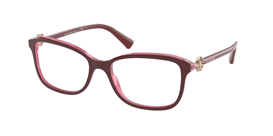 Bvlgari BV4191BF Butterfly Eyeglasses  5469-BORDEAUX ON TRANSPARENT RED 55-17-140 - Color Map bordeaux