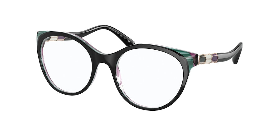 Bvlgari BV4192B Phantos Eyeglasses  5485-BLACK/GREEN/TRANSPARENT VIOLET 52-19-140 - Color Map black