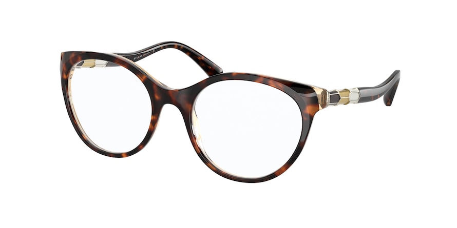 Bvlgari BV4192B Phantos Eyeglasses  5488-HAVANA/AMBER/YELLOW CLEAR 52-19-140 - Color Map havana