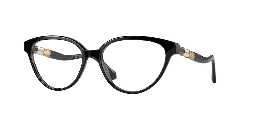 Bvlgari BV4193 Cat Eye Eyeglasses  501-BLACK 55-16-145 - Color Map black