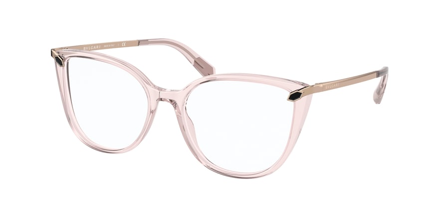 Bvlgari BV4196 Square Eyeglasses  5470-TRANSPARENT PINK 53-17-140 - Color Map pink