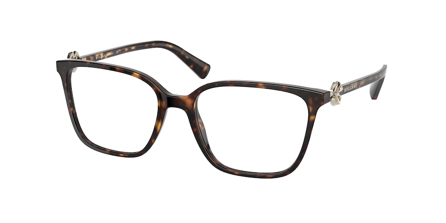 Bvlgari BV4197BF Rectangle Eyeglasses  504-HAVANA 53-17-140 - Color Map havana