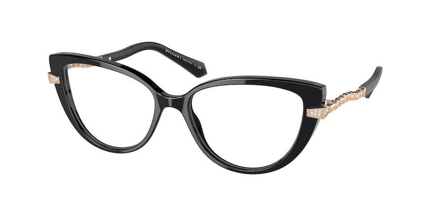 Bvlgari BV4199BF Cat Eye Eyeglasses  501-BLACK 54-16-145 - Color Map black