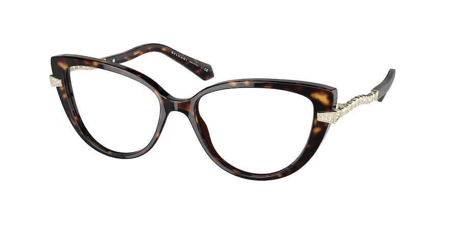 Bvlgari BV4199BF Cat Eye Eyeglasses  504-HAVANA 54-16-145 - Color Map havana
