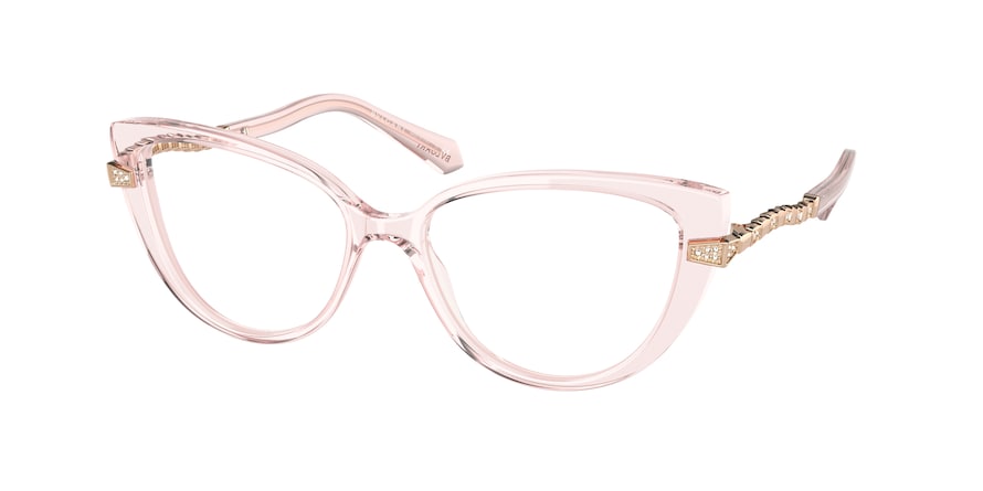 Bvlgari BV4199BF Cat Eye Eyeglasses  5470-TRANSPARENT PINK 54-16-145 - Color Map pink