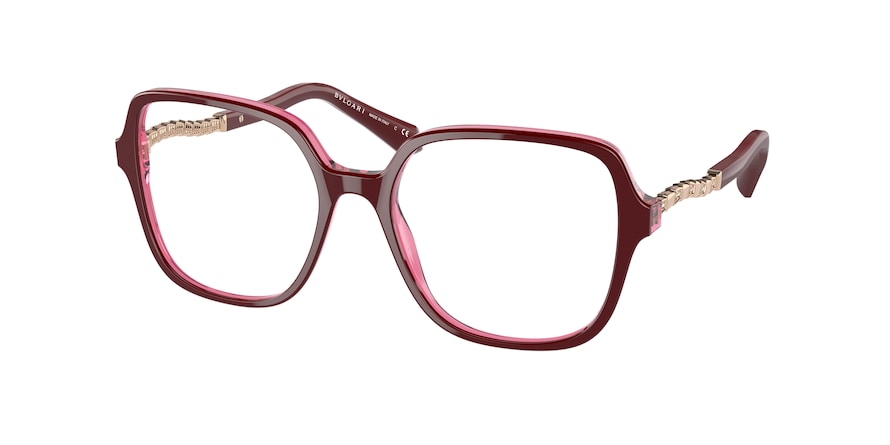 Bvlgari BV4201B Square Eyeglasses  5469-BORDEAUX ON TRANSPARENT RED 53-17-140 - Color Map purple/reddish