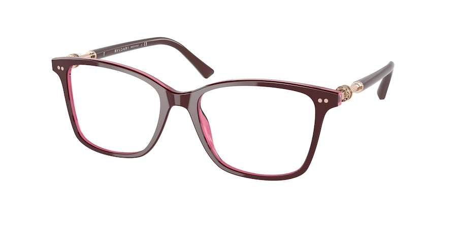 Bvlgari BV4203F Square Eyeglasses  5469-BORDEAUX ON TRANSPARENT RED 54-17-140 - Color Map purple/reddish