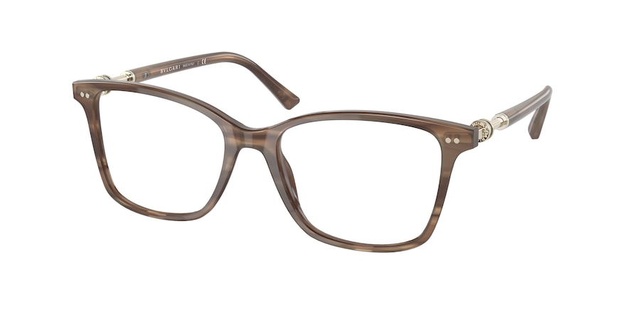 Bvlgari BV4203 Square Eyeglasses  5240-STRIPED BROWN 52-17-140 - Color Map brown