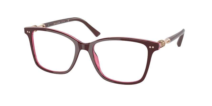 Bvlgari BV4203 Square Eyeglasses  5469-BORDEAUX ON TRANSPARENT RED 54-17-140 - Color Map purple/reddish