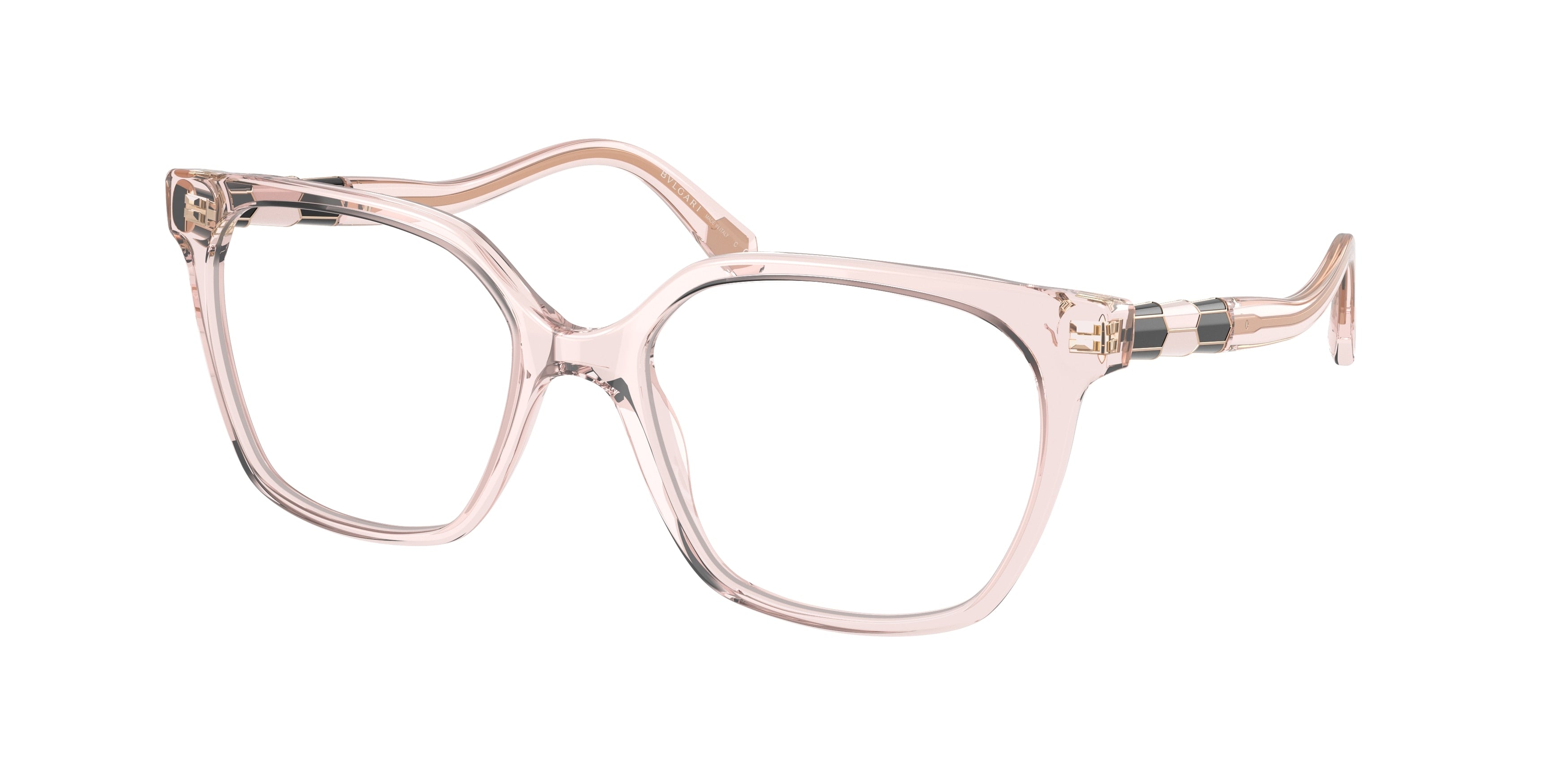 Bvlgari BV4205 Pillow Eyeglasses  5470-Transparent Pink 54-145-18 - Color Map Pink